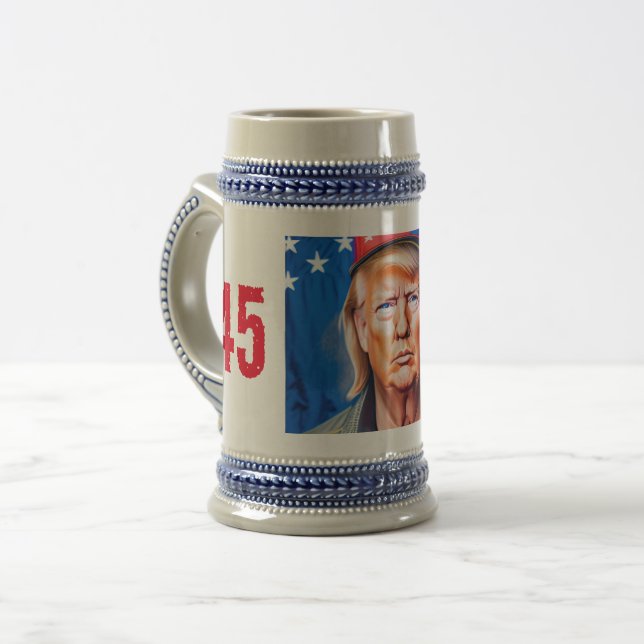 Jarra De Cerveza TRUMP 45 47 Mugs patrióticos (Anverso izquierdo)