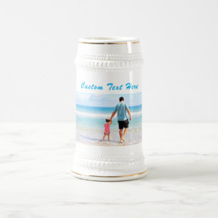 Jarra De Cerveza Tu cerveza fotográfica Stein Gift con texto Person