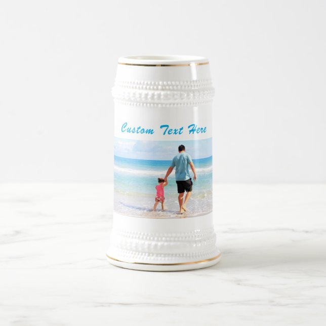 Jarra De Cerveza Tu cerveza fotográfica Stein Gift con texto Person (Centro)