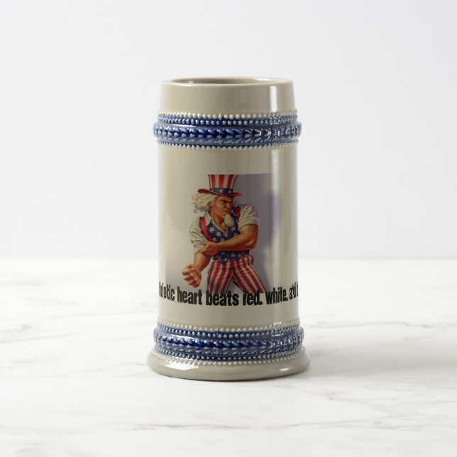 Jarra De Cerveza UncleSam_normal, mi rojo patriótico de los golpes (Centro)