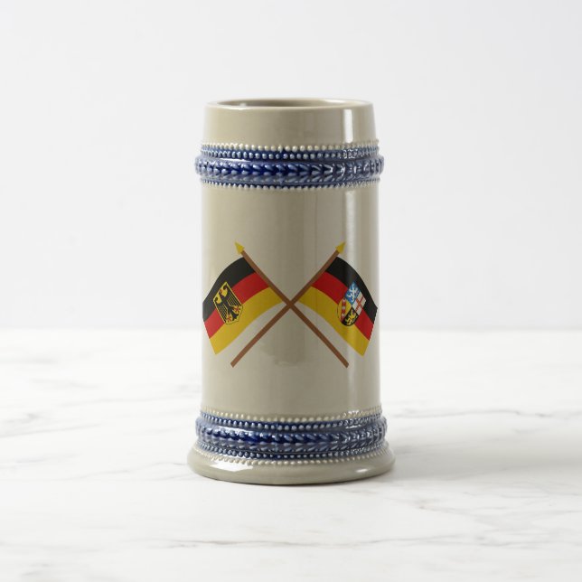 Jarra De Cerveza Und el Sarre Flaggen, gekreuzt de Deutschland (Centro)