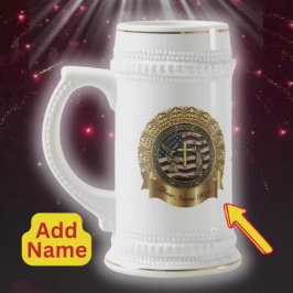 Jarra De Cerveza US 250th Anniversary Custom Golden Frame Seal