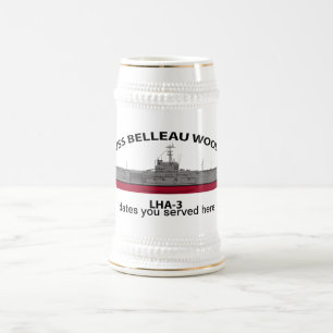 Jarra De Cerveza USS Belleau Wood, LHA-3, fechas personalizables se