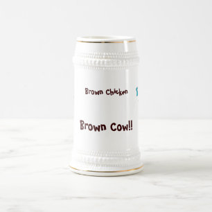 Jarra De Cerveza Vaca de Brown del pollo de Brown