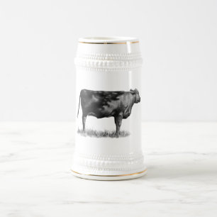 Jarra De Cerveza Vaca de ganado/novilla en lápiz: Realismo: Dibujo