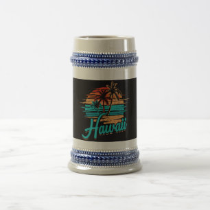 Jarra De Cerveza Vacaciones Tropicales en las Islas Hawaianas
