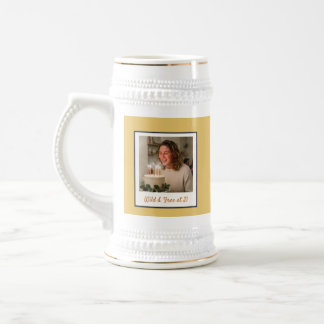 Jarra De Cerveza vajilla de cumpleaños con foto personalizada, Úni