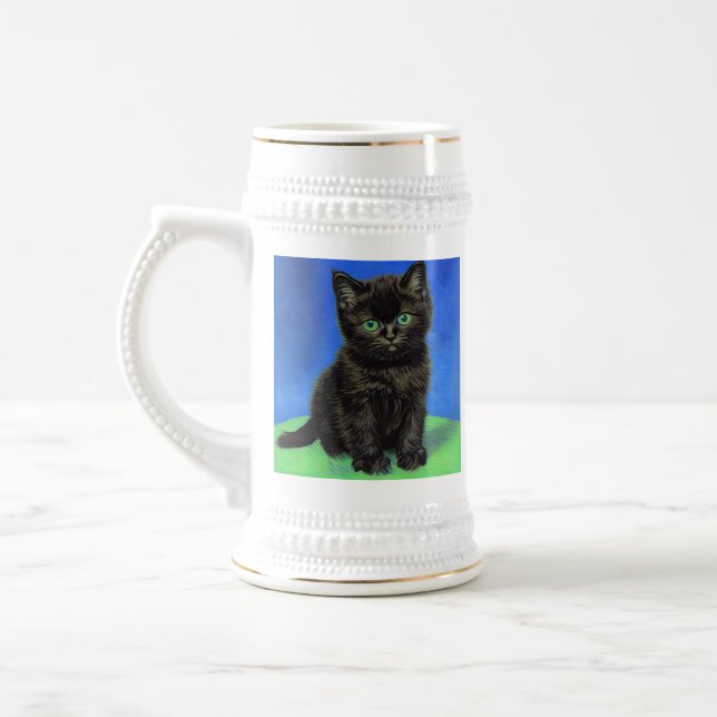 Jarra De Cerveza Van Gogh Style Black Kitten (Izquierda)