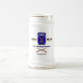Jarra De Cerveza Veterano de la 10ª División de Montaña en Irak y A