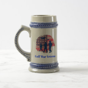 Jarra De Cerveza "Veterano de la Guerra del Golfo" Cerámica Cerámic