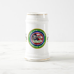 Jarra De Cerveza Veterano del Cuerpo de Policía Militar del Orgullo