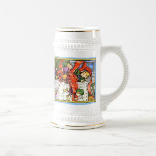 Jarra De Cerveza Vintage Christmas Elves Mug/Stein
