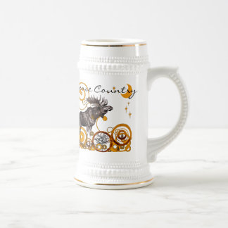 Jarra De Cerveza Vintage Moose Ilustracion Stein