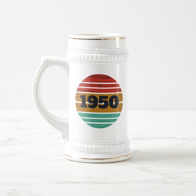 Jarra De Cerveza Vintage personalizado de 75 años (Izquierda)