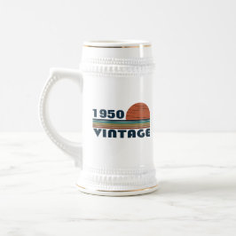 Jarra De Cerveza Vintage personalizado de 75 años
