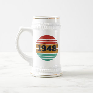 Jarra De Cerveza vintage personalizado de 75 años