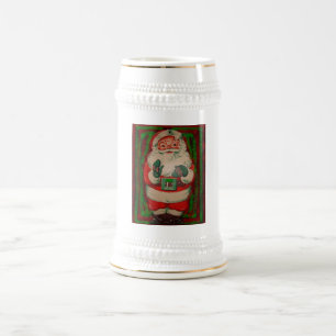 Jarra De Cerveza Vintage Retro Santa Claus