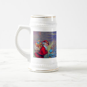 Jarra De Cerveza VINTAGE SANTA, Navidades DE ÁRBOLES INFANTILES Y N