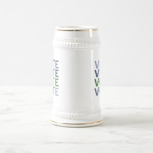 Jarra De Cerveza VOTA en tonos de azul y verde