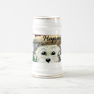Jarra De Cerveza Westie Santa Perros