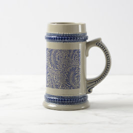 Jarra De Cerveza William Morris Vintage Floral Patrón azul Blanco