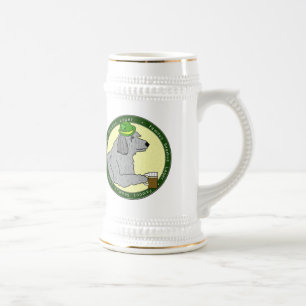 Jarra De Cerveza Wolfhound irlandés Stein de la cerveza dorada