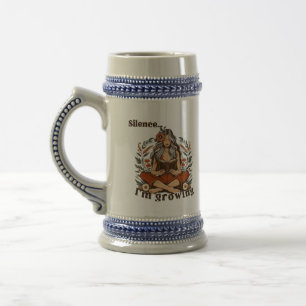 Jarra De Cerveza Woman reading in silence – Bohemian floral design
