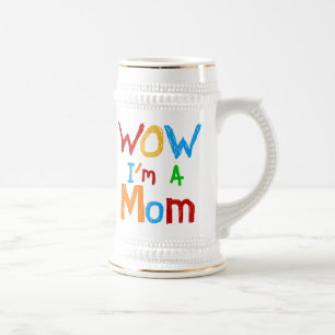 Jarra De Cerveza WOW, soy una madre camiseta y GIfts