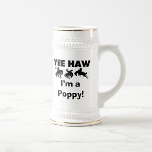 Jarra De Cerveza Yee Haw, soy una camiseta de amapola y regalos