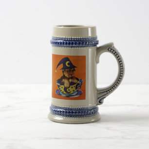 Jarra De Cerveza Yorkie Poo de Halloween
