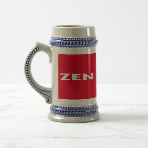 Jarra De Cerveza Zen white red stein