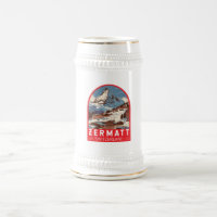 Zermatt Suiza Ilustracion Viaje Retro