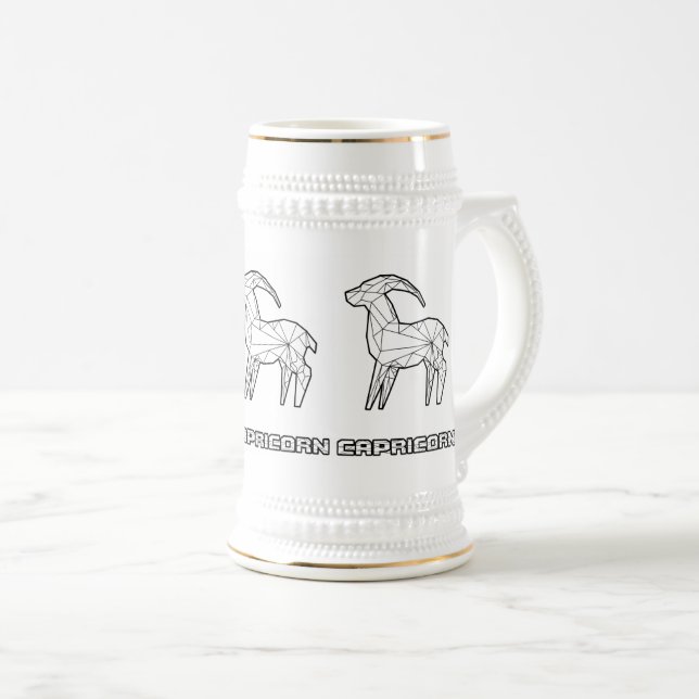 Jarra De Cerveza Zodiac Rótulo Mug: Capricornio (Anverso derecho)