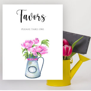 Jarra de flores para baby shower Favoritos Póster