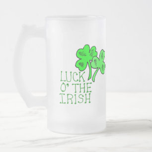 Jarra de vidrio helado Lucky Leprechaun irlandés