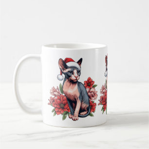 Jarra   Gato Sphynx de Navidades con sombrero Sant