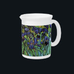 Jarra Irises de Vincent van Gogh, Arte de Jardín Vintage<br><div class="desc">Irises (1889) de Vincent van Gogh es un bello arte vintage post impresionsionismo paisaje floral con un jardín con iris morado barbudo cultivado por amapolas naranjas. Una sola flor blanca de iris está floreciendo al borde. Sobre el artista: Vincent Willem van Gogh (1853-1890) fue uno de los pintores más famosos...</div>