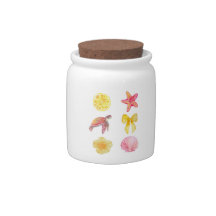 Conjunto de Stickers de Verano Costero al Acuarela