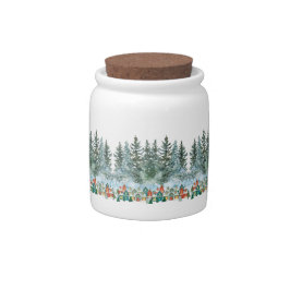 Jarra Para Caramelo Pequeño pueblo en invierno Candy Jar