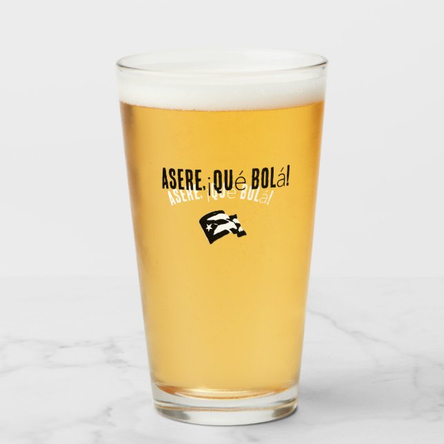 jarra / vaso con frase cubana (Anverso (lleno))