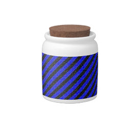 Jarras Para Caramelos Rayas diagonales delgadas en azul negro