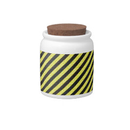 Jarras Para Caramelos Rayas diagonales delgadas en negro y amarillo
