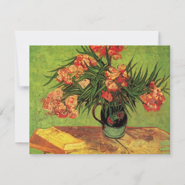 Jarrón con adelfas y libros de Vincent van Gogh (Anverso)
