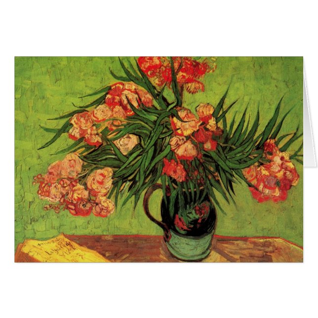 Jarrón con adelfas y libros de Vincent van Gogh (Anverso (Horizontal))