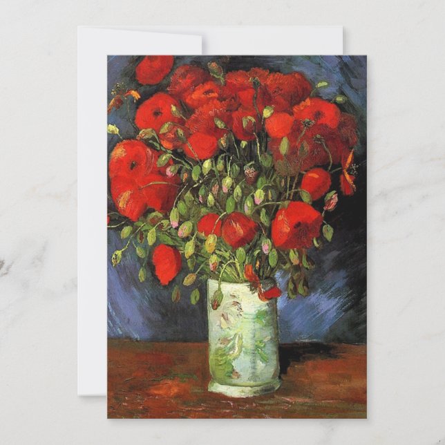 Jarrón con amapolas rojas Vincent van Gogh. (Anverso)