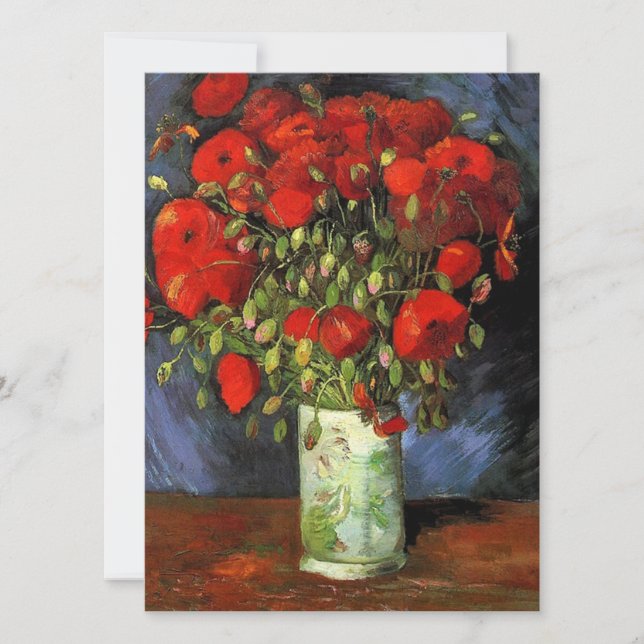 Jarrón con amapolas rojas Vincent van Gogh. (Anverso)