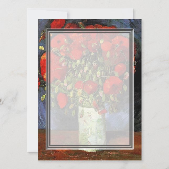 Jarrón con amapolas rojas Vincent van Gogh. (Anverso)