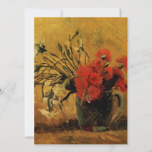 jarrón con claveles rojos y blancos, van Gogh (Anverso)