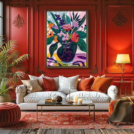 Jarrón con Flores: Arte Favista Estilo Matisse.