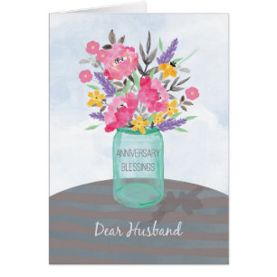 Jarrón con flores para bendiciones de aniversario 